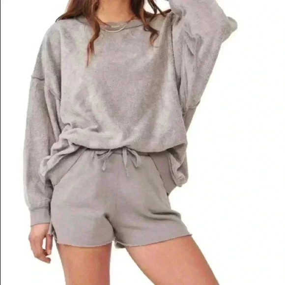 🆕 Free People Movement Storm Grey Kelly Oversize Sweater Top S🆕 - Picture 2 of 16